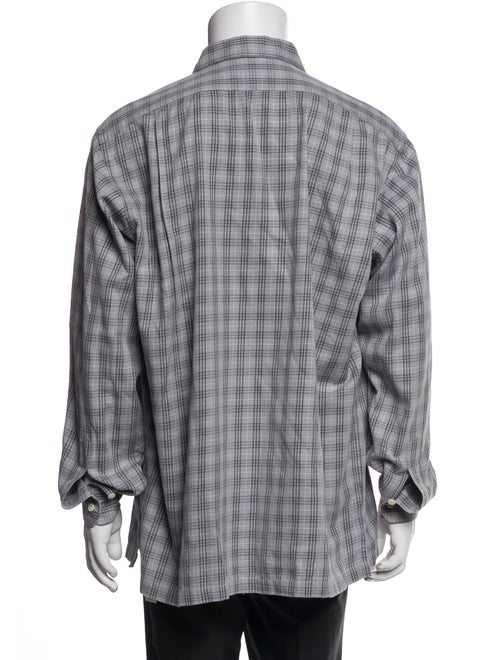 Ralph Lauren Purple Label Plaid Print Long Sleeve Dress Shirt