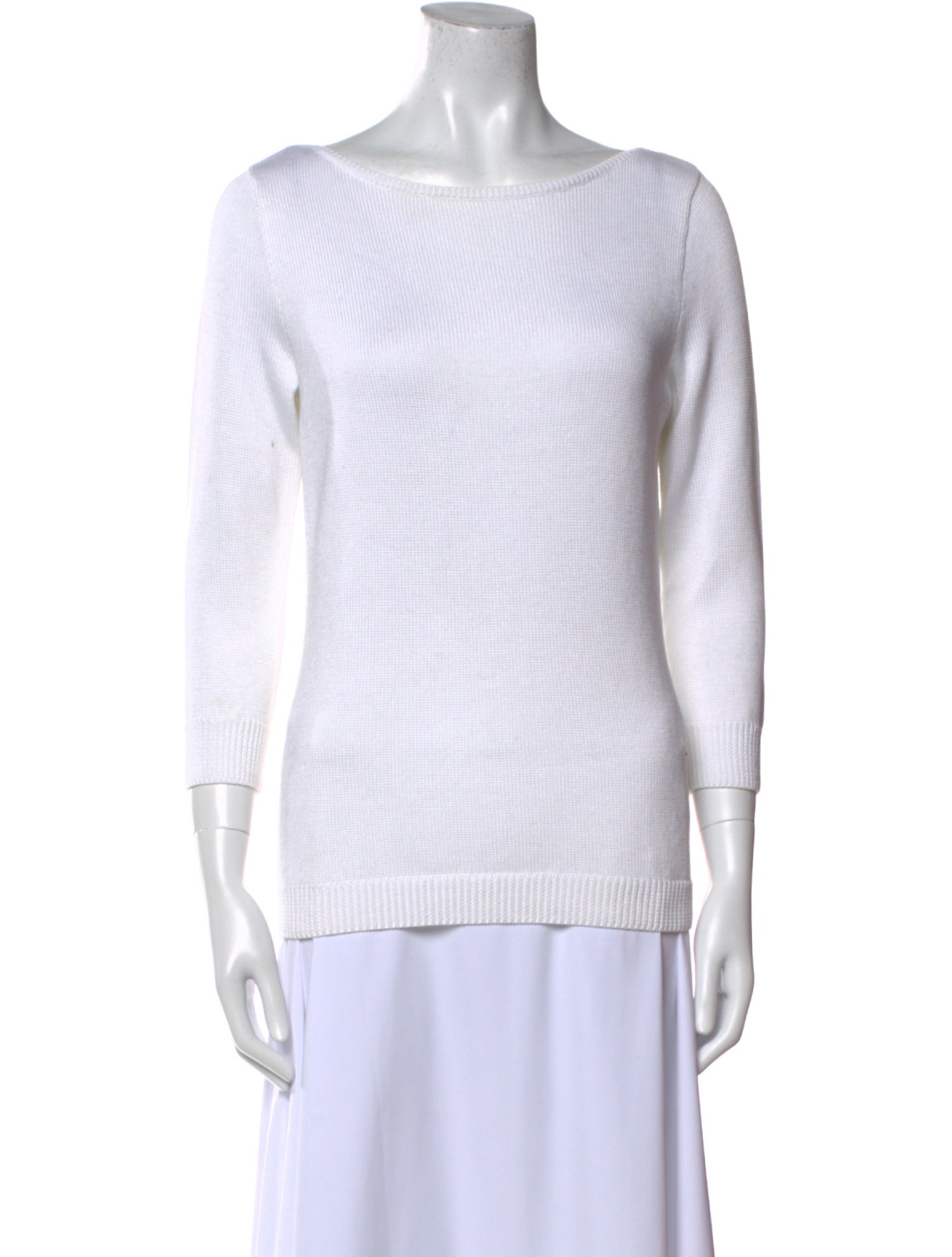 Ralph Lauren Purple Label Bateau Neckline Three-Quarter Sleeve Top