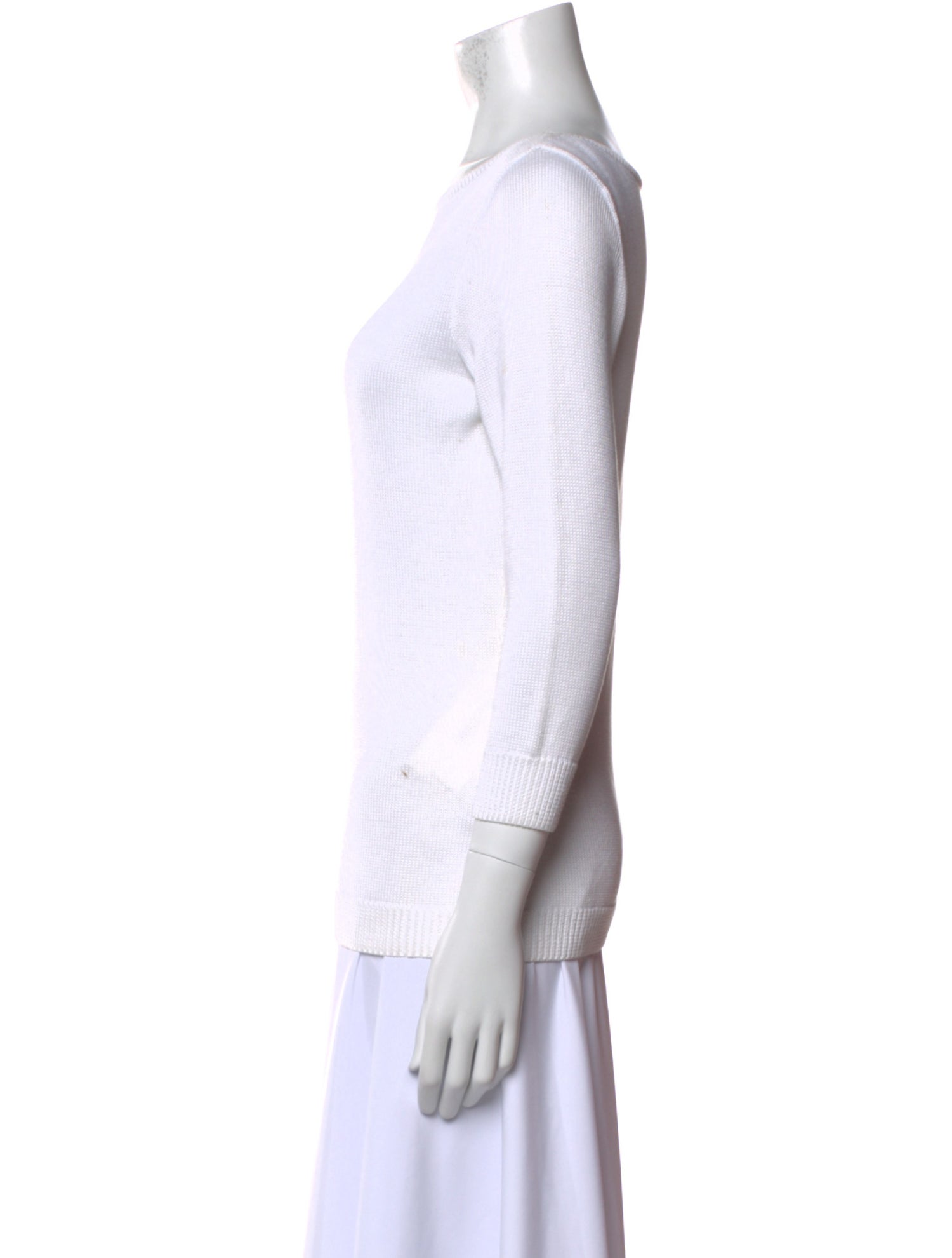 Ralph Lauren Purple Label Bateau Neckline Three-Quarter Sleeve Top