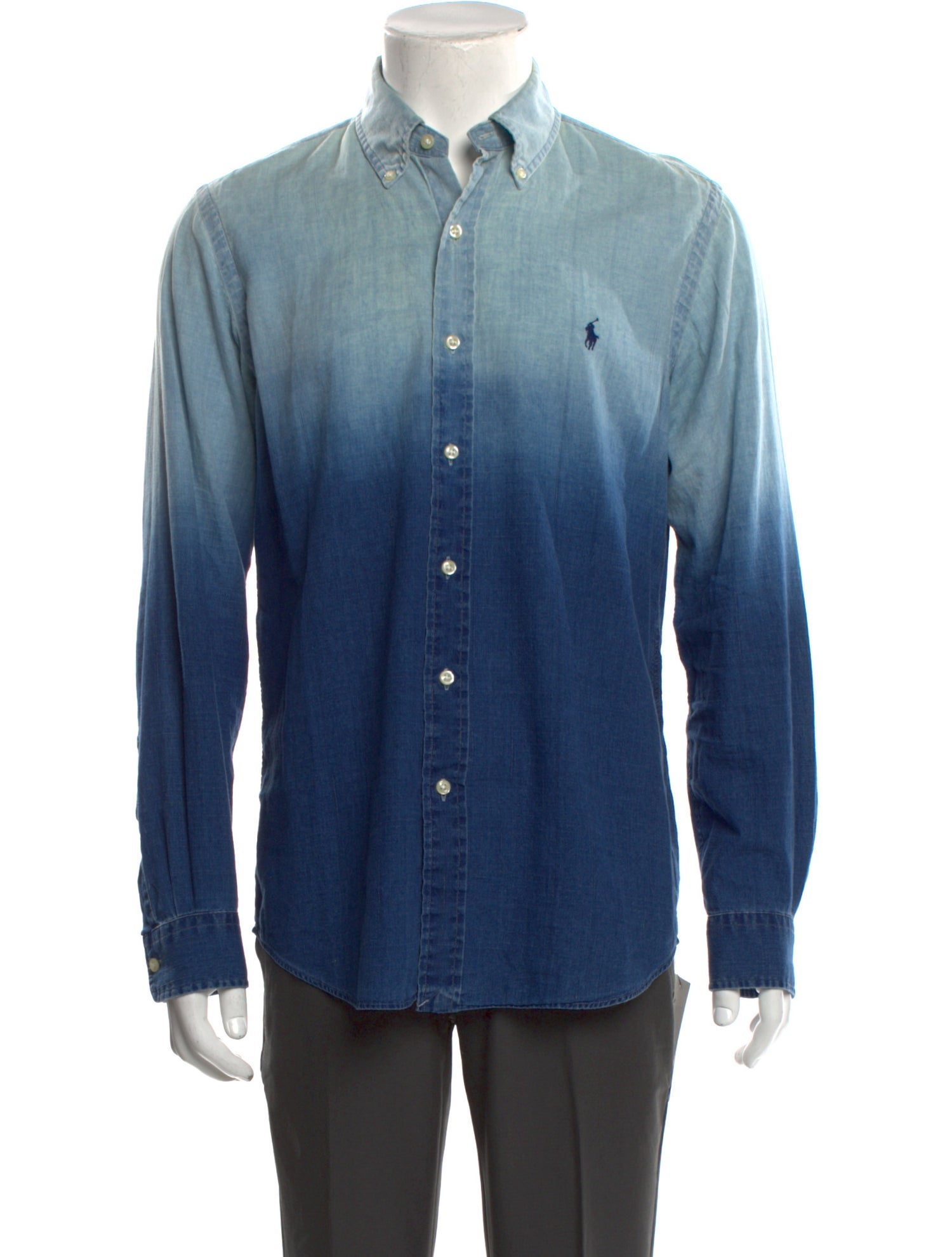 Ralph Lauren Purple Label Tie-Dye Print Long Sleeve Dress Shirt