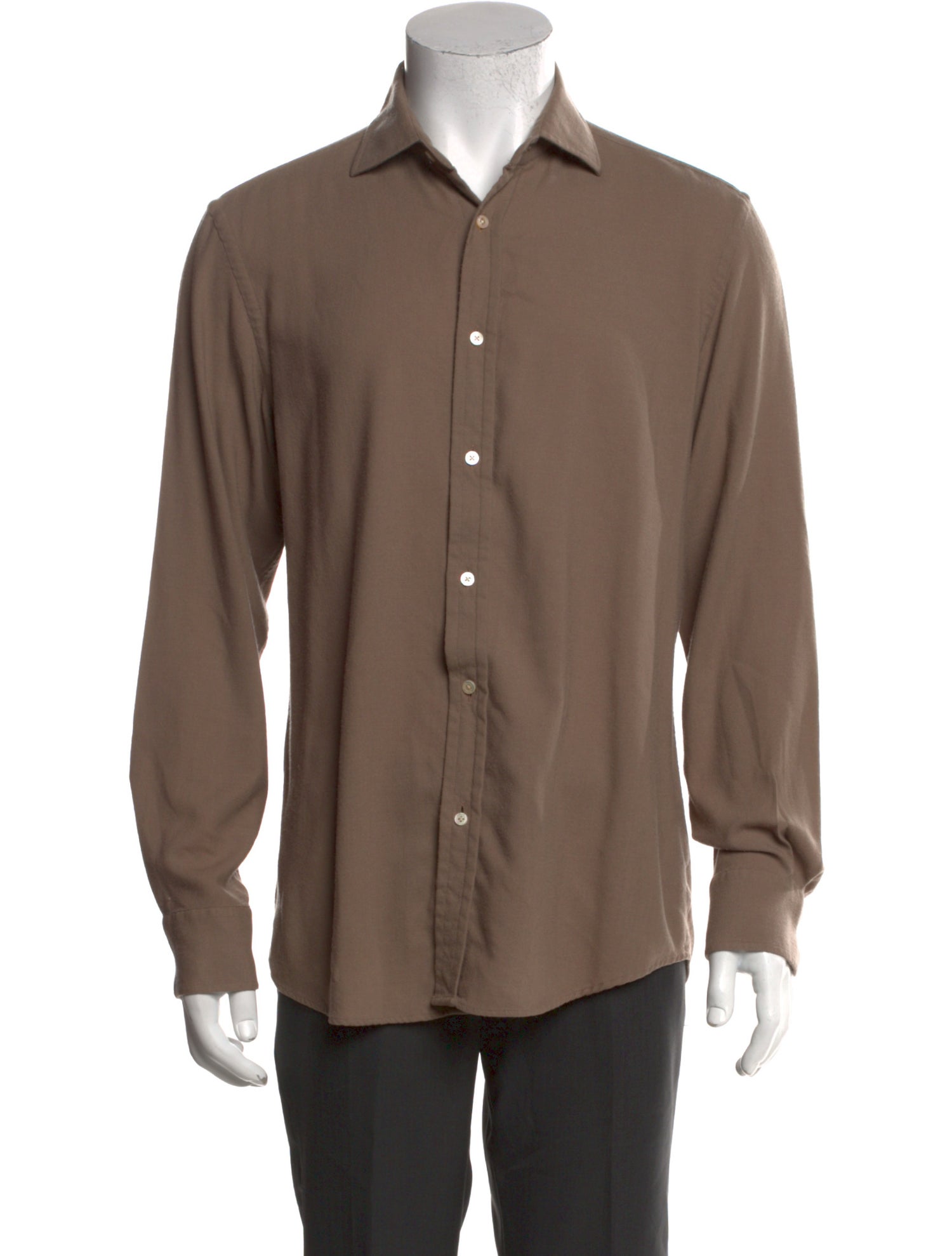 Ralph Lauren Purple Label Cashmere Long Sleeve Dress Shirt