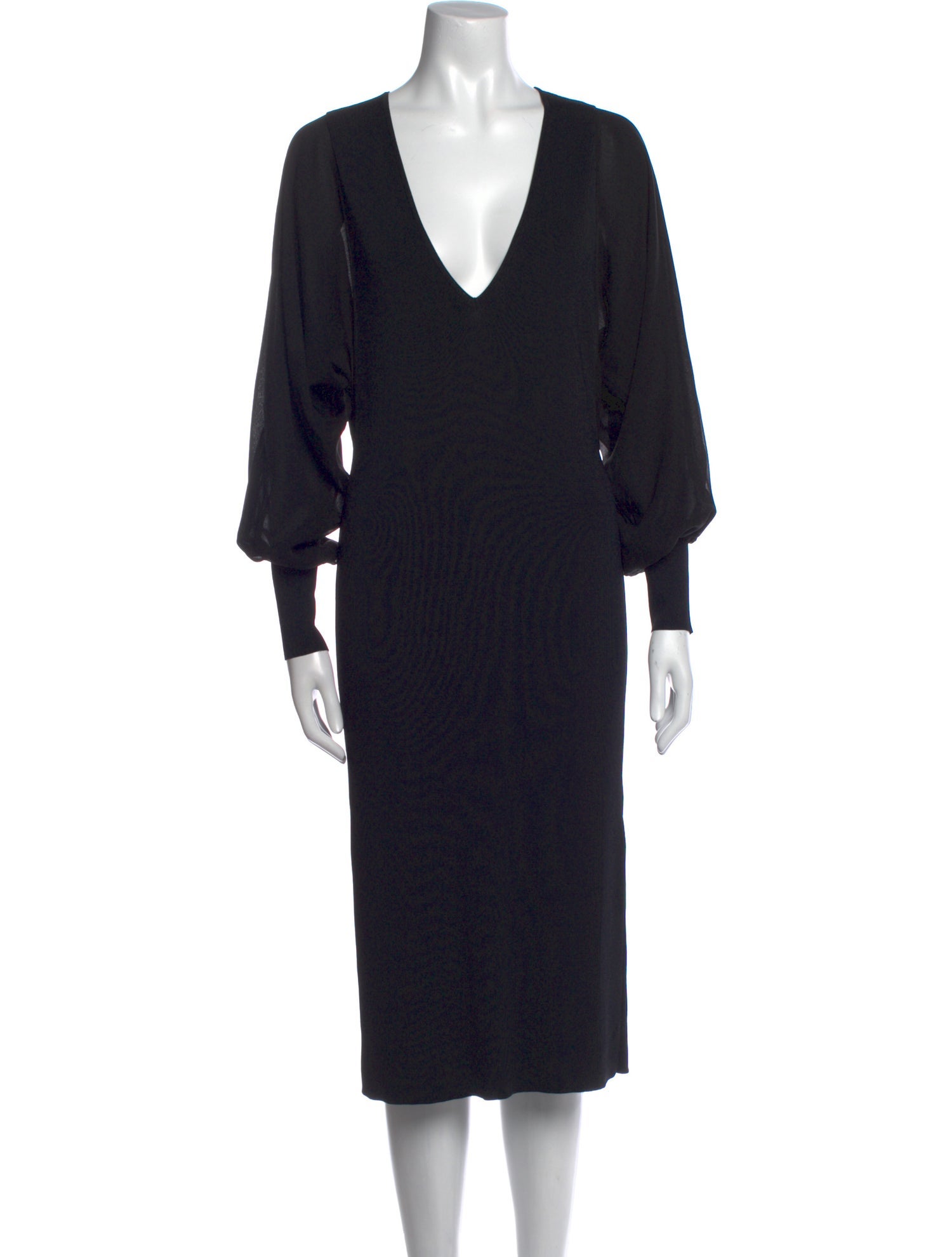 Ralph Lauren Purple Label V-Neck Midi Length Dress