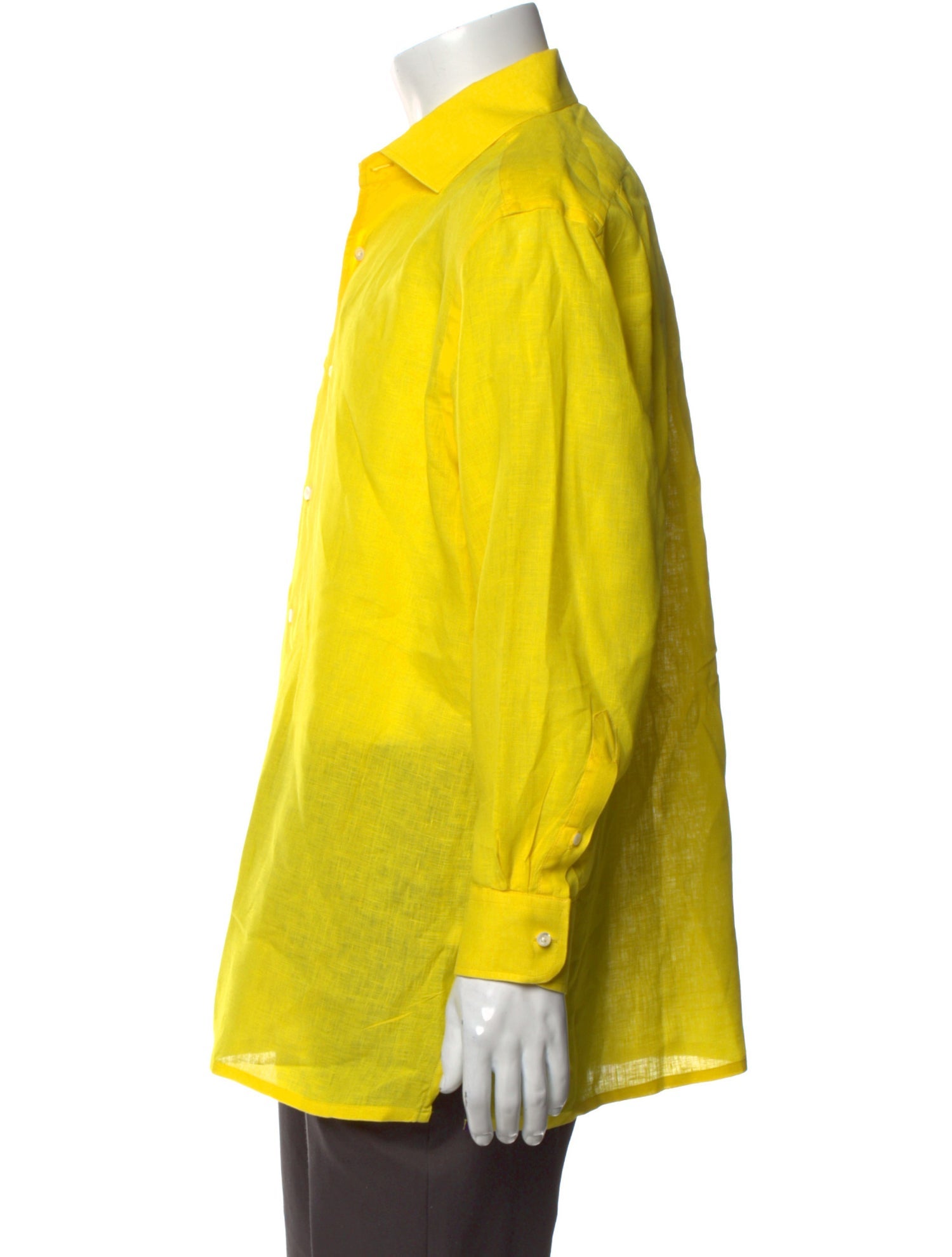 Ralph Lauren Purple Label Linen Long Sleeve Dress Shirt