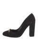 Ralph Lauren Purple Label Suede Chain-Link Accents Pumps