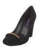 Ralph Lauren Purple Label Suede Chain-Link Accents Pumps