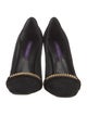 Ralph Lauren Purple Label Suede Chain-Link Accents Pumps