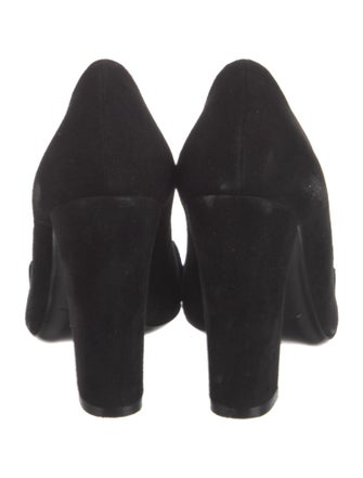 Ralph Lauren Purple Label Suede Chain-Link Accents Pumps