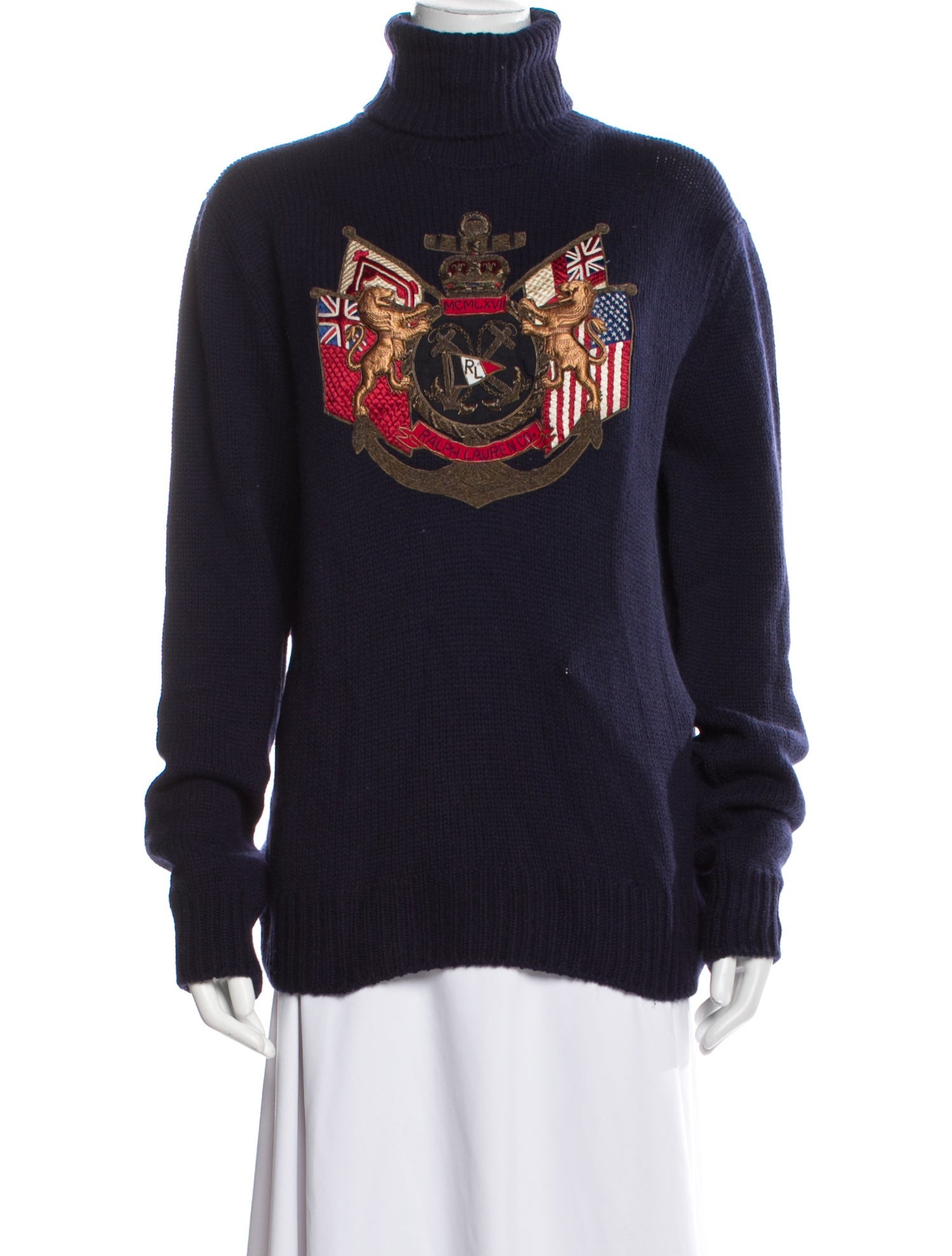 Ralph Lauren Purple Label Wool Graphic Print Sweater