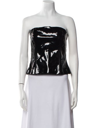 Ralph Lauren Purple Label Silk Strapless Crop Top