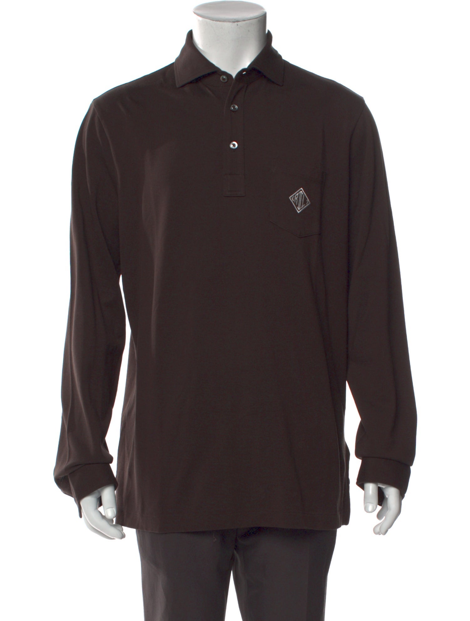 Ralph Lauren Purple Label V-Neck Long Sleeve Polo Shirt