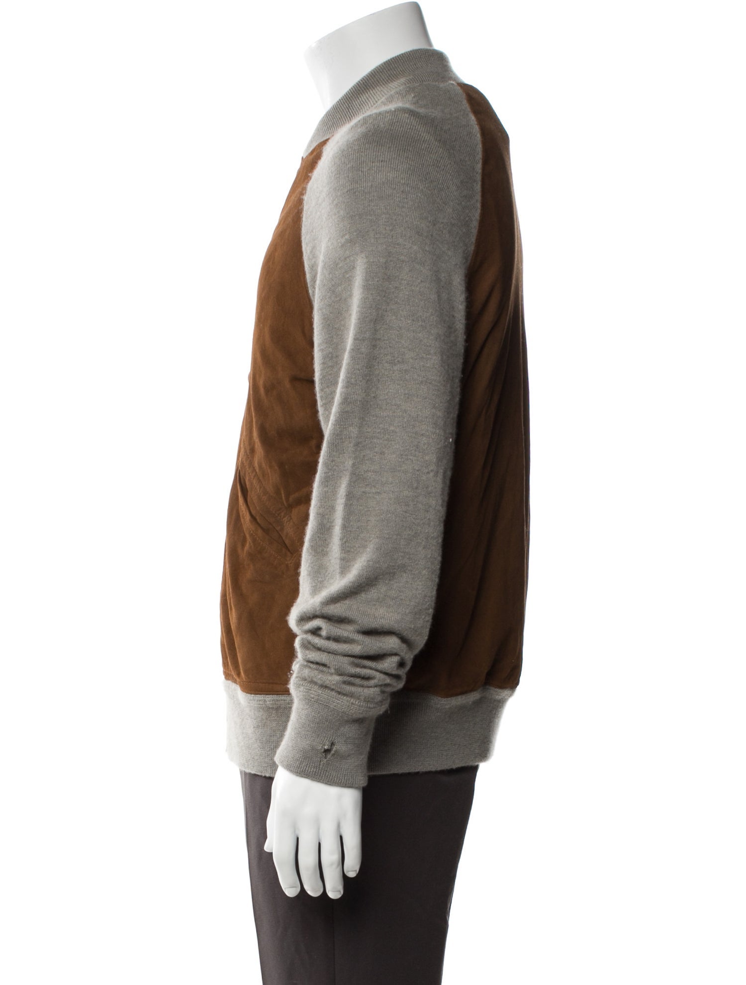 Ralph Lauren Purple Label Cashmere Colorblock Pattern Bomber Jacket