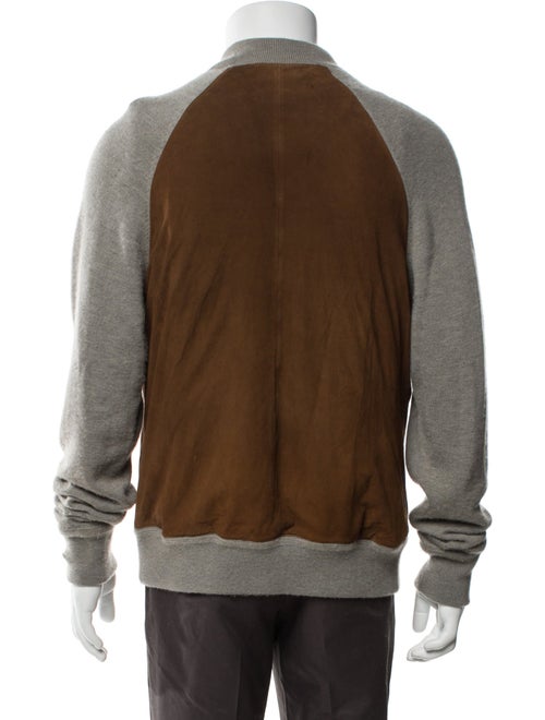 Ralph Lauren Purple Label Cashmere Colorblock Pattern Bomber Jacket