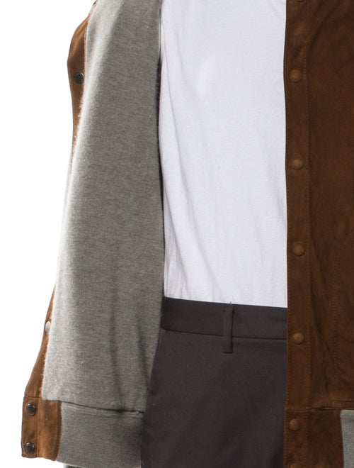 Ralph Lauren Purple Label Cashmere Colorblock Pattern Bomber Jacket