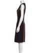 Ralph Lauren Purple Label Colorblock Pattern Midi Length Dress