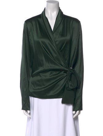 Ralph Lauren Purple Label Silk V-Neck Blouse