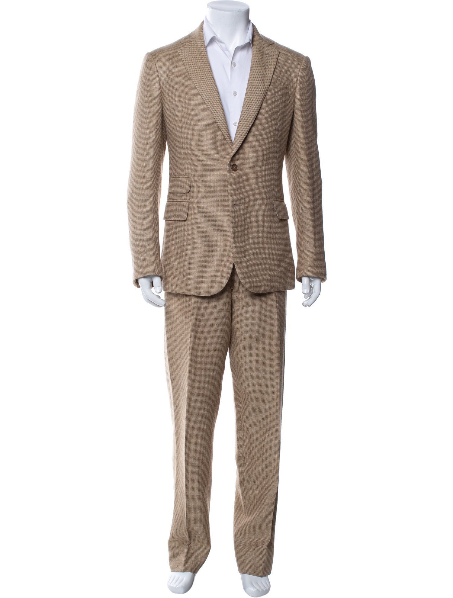 Ralph Lauren Purple Label Wool Plaid Print Two-Piece Suit