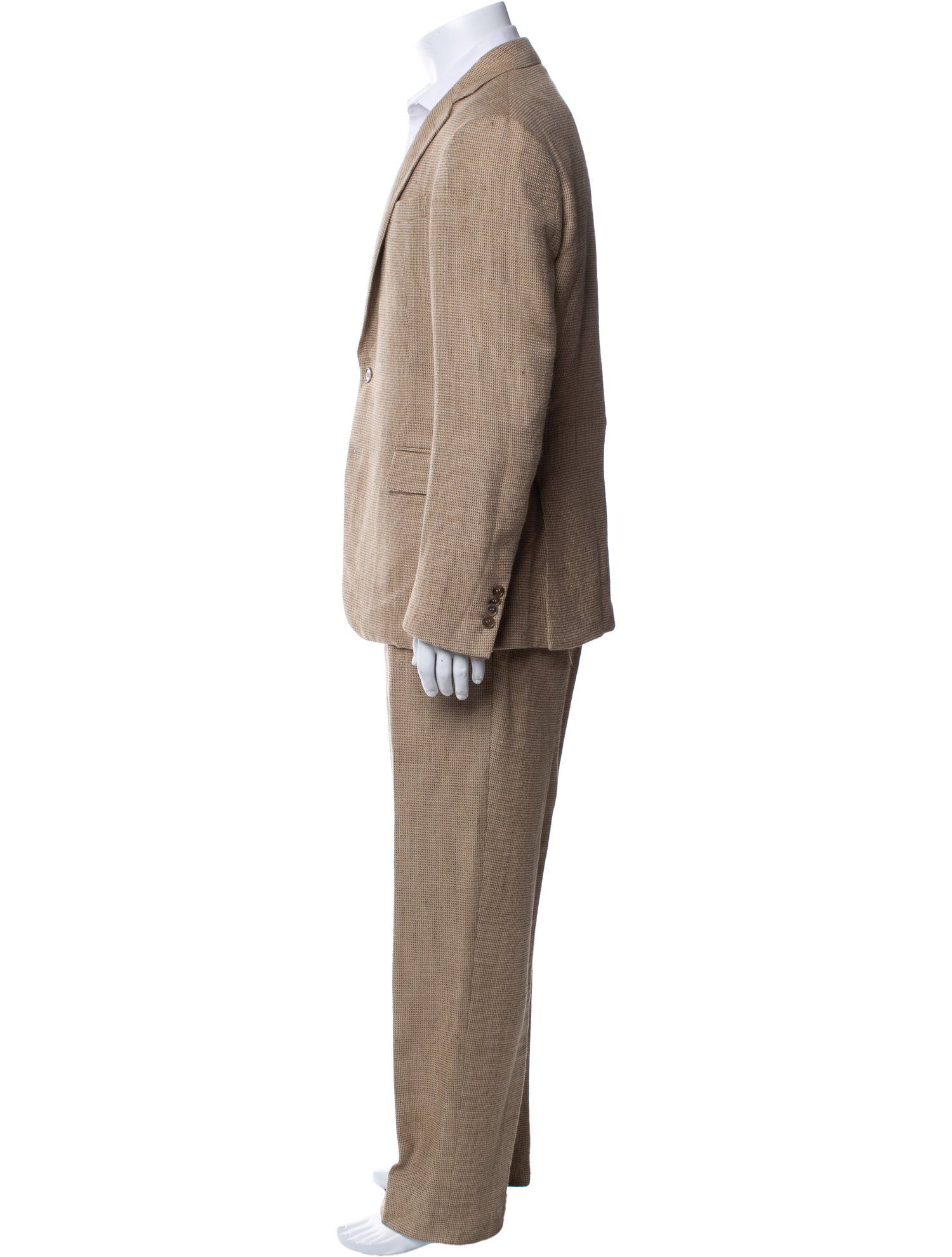 Ralph Lauren Purple Label Wool Plaid Print Two-Piece Suit