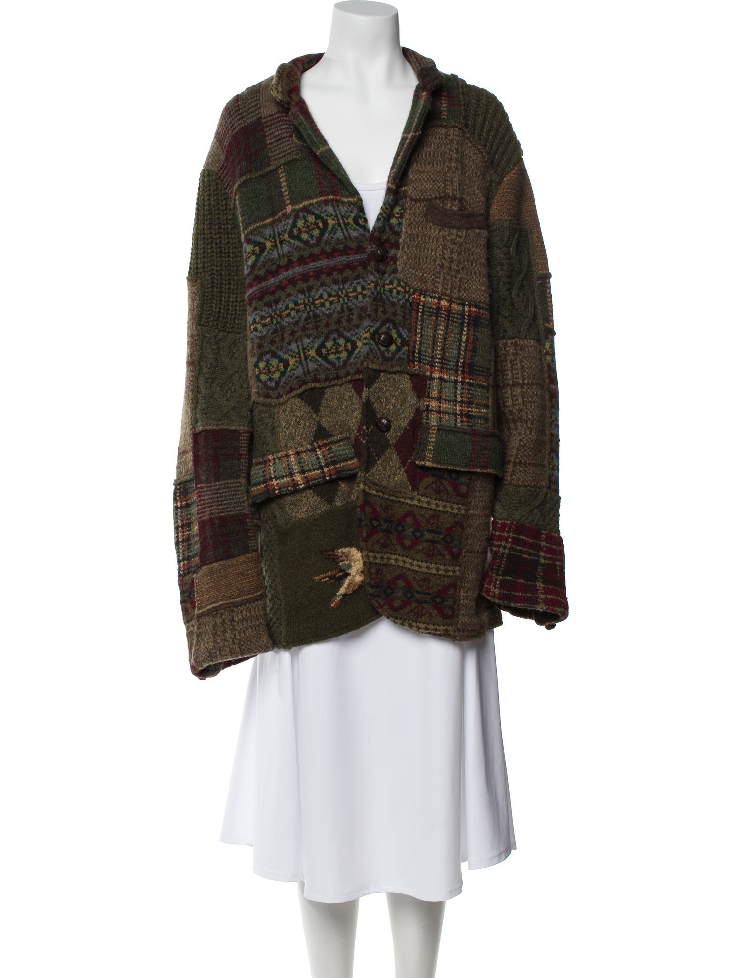 Ralph Lauren Purple Label Printed Collar Cardigan