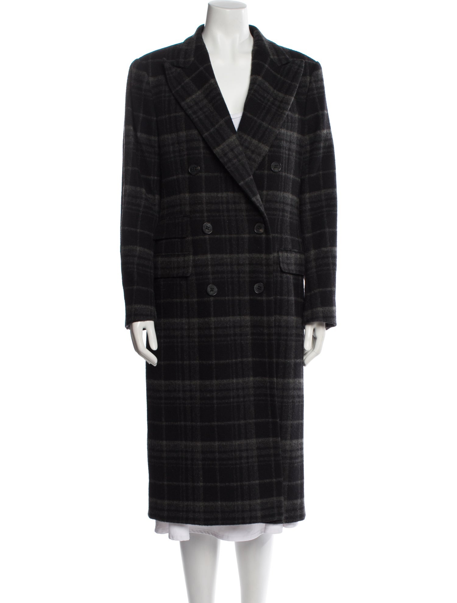 Ralph Lauren Collection Wool Plaid Print Peacoat w/ Tags