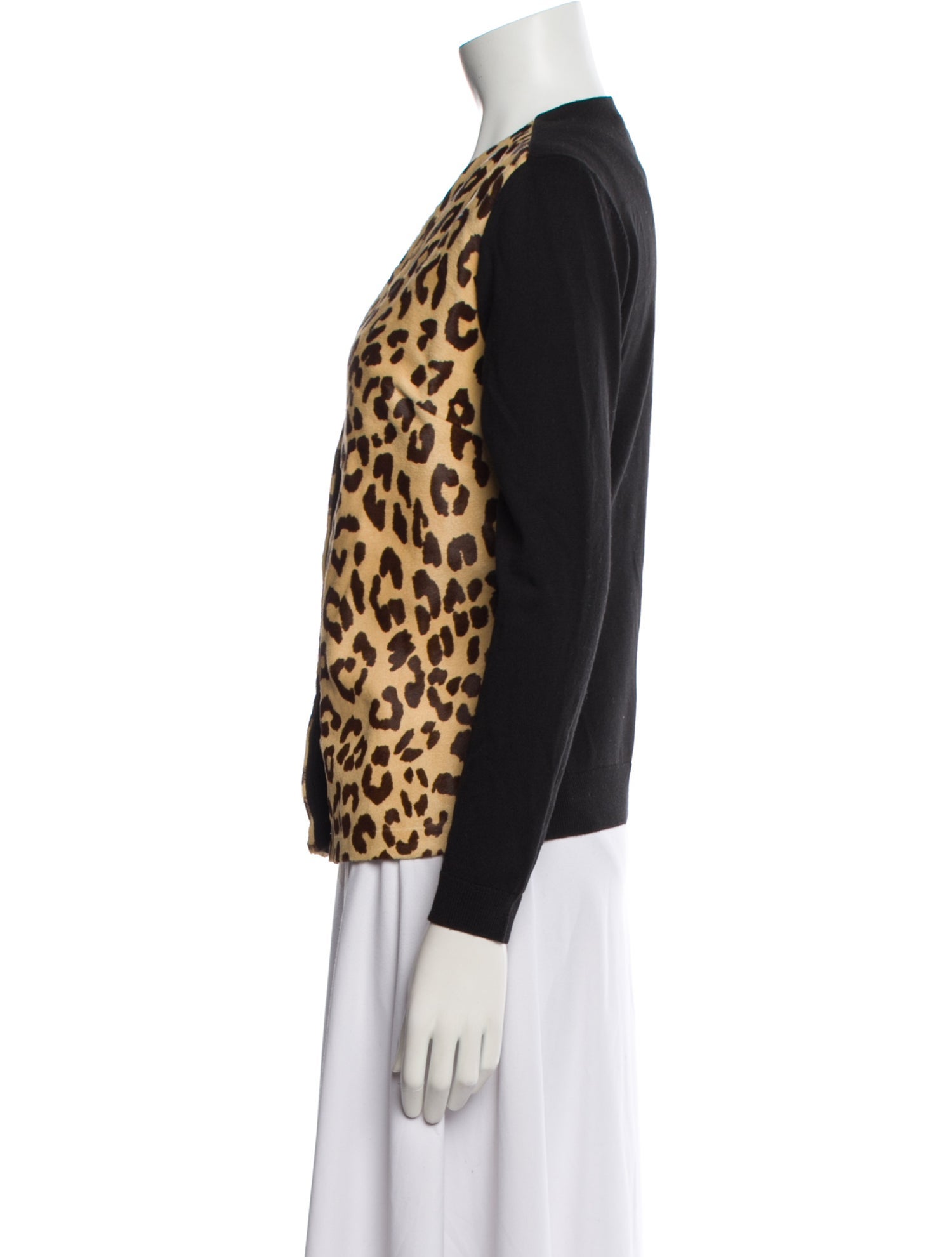 Ralph Lauren Collection Wool Animal Print Faux Fur Jacket