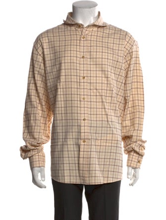Ralph Lauren Purple Label Plaid Print Long Sleeve Shirt