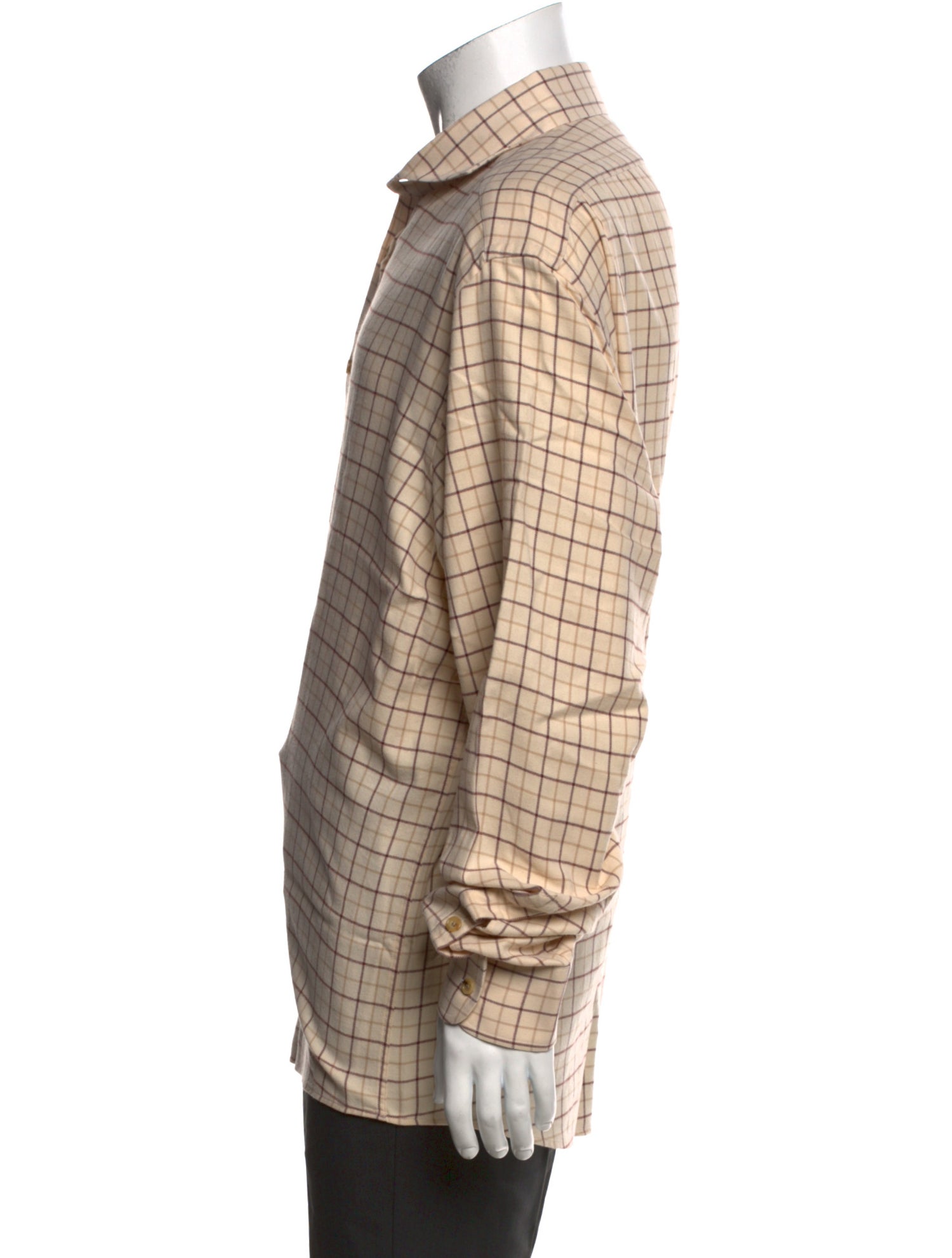 Ralph Lauren Purple Label Plaid Print Long Sleeve Shirt