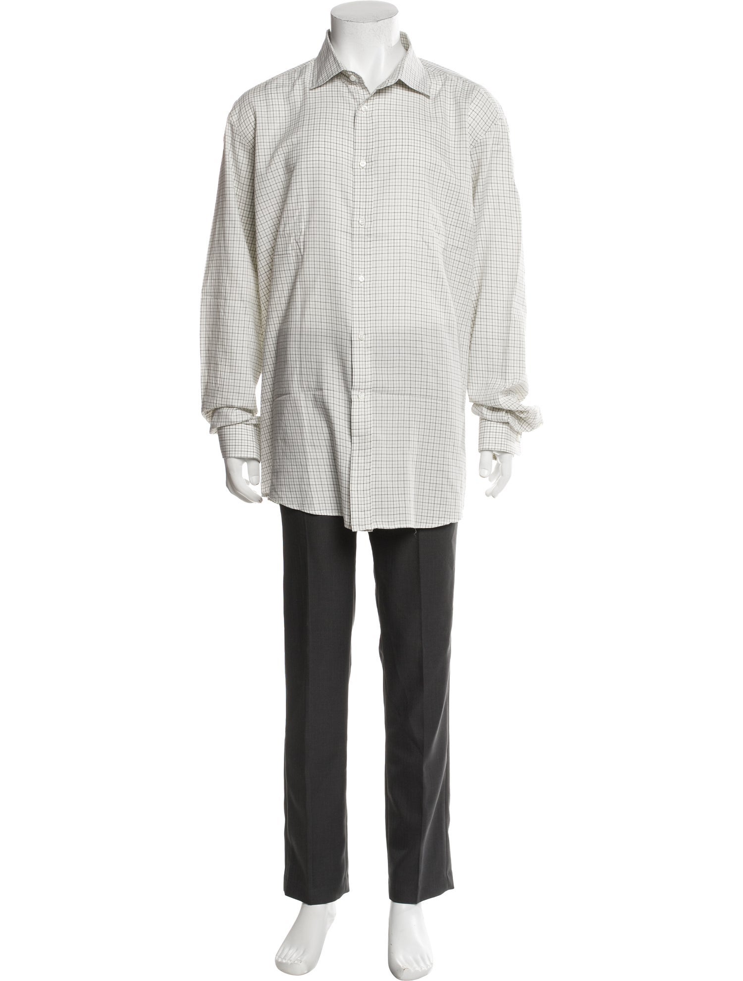 Ralph Lauren Purple Label Plaid Print Long Sleeve Shirt