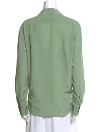 Ralph Lauren Purple Label Silk Long Sleeve Button-Up Top