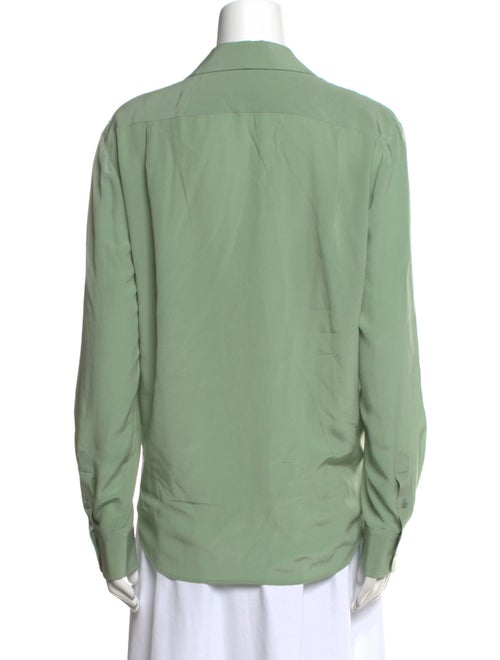 Ralph Lauren Purple Label Silk Long Sleeve Button-Up Top