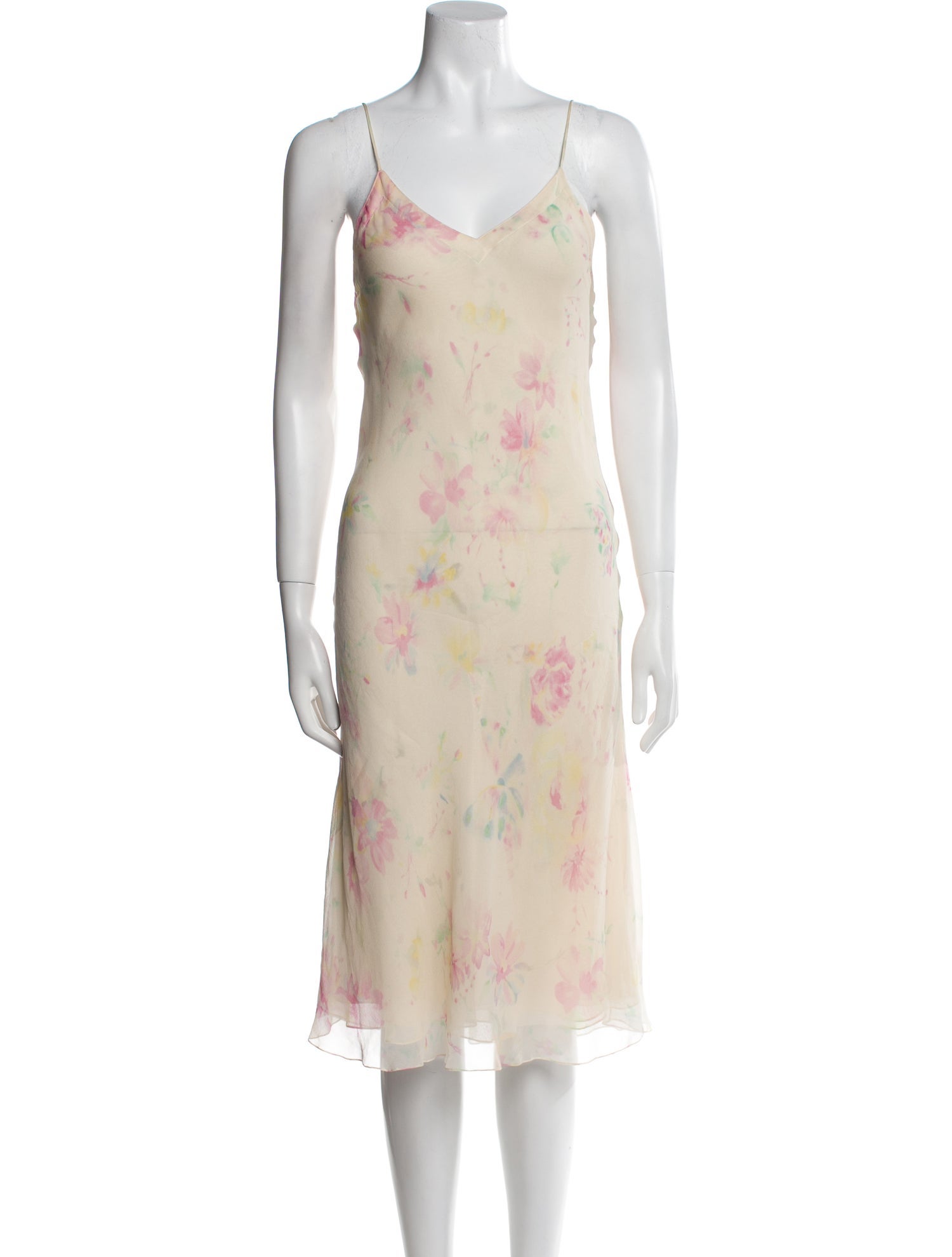 Ralph Lauren Purple Label Floral Print Midi Length Dress
