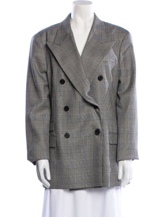 Ralph Lauren Purple Label Wool Houndstooth Print Blazer
