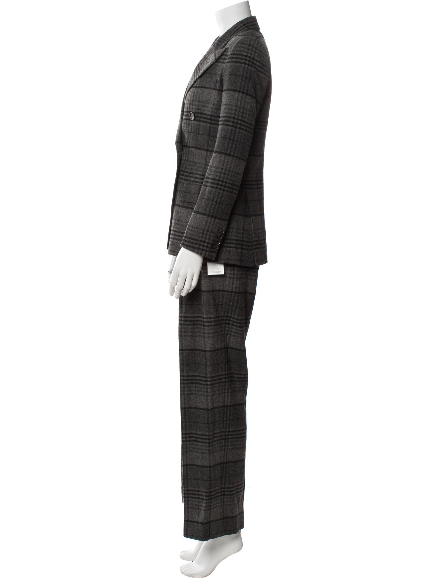 Ralph Lauren Purple Label Wool Plaid Print Pantsuit
