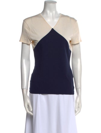 Ralph Lauren Purple Label Silk V-Neck Top