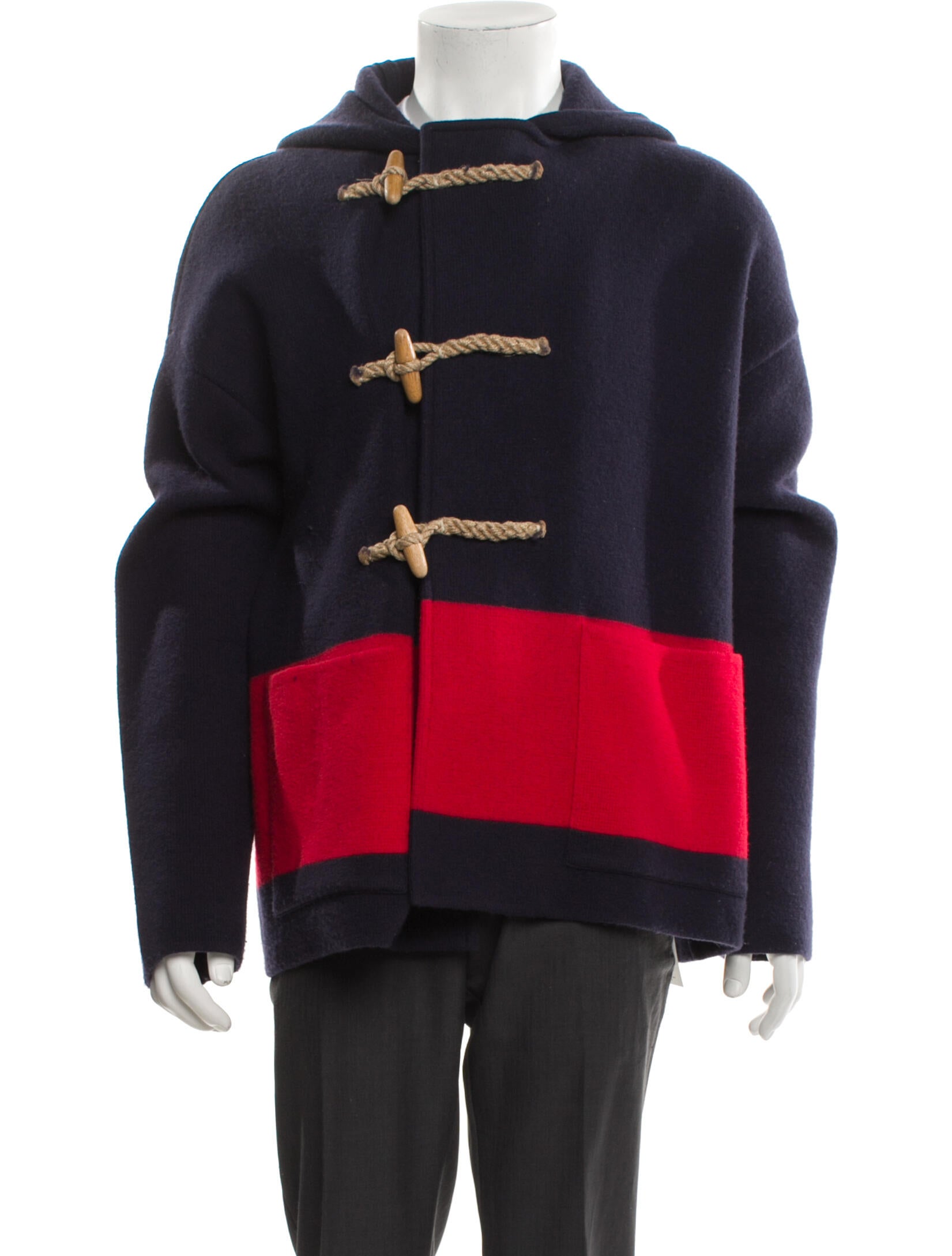 Ralph Lauren Purple Label Wool Colorblock Pattern Parka