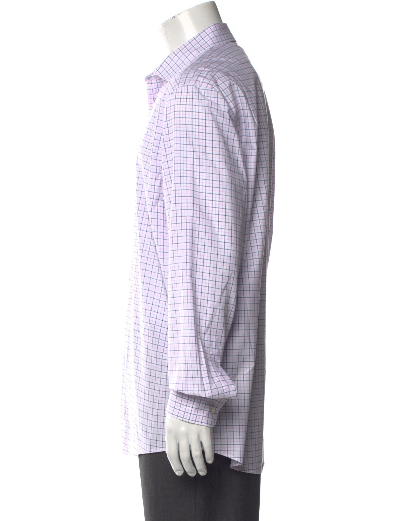 Ralph Lauren Purple Label Plaid Print Long Sleeve Dress Shirt