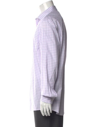 Ralph Lauren Purple Label Plaid Print Long Sleeve Dress Shirt