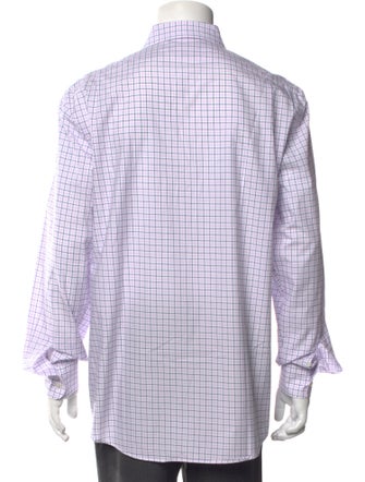 Ralph Lauren Purple Label Plaid Print Long Sleeve Dress Shirt