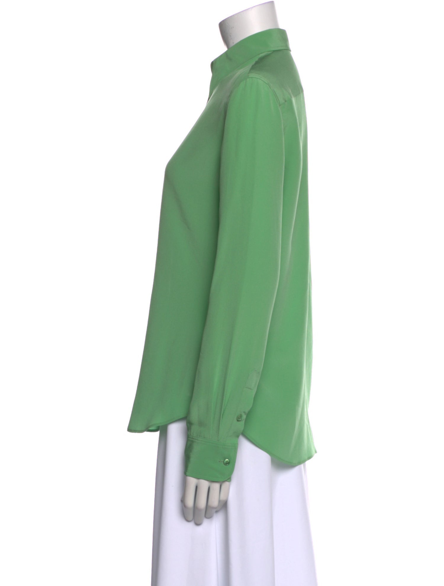 Ralph Lauren Purple Label Silk Long Sleeve Button-Up Top