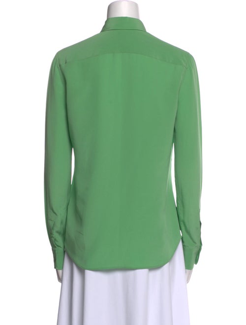 Ralph Lauren Purple Label Silk Long Sleeve Button-Up Top