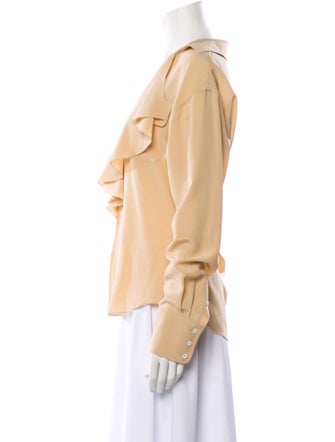 Ralph Lauren Purple Label V-Neck Long Sleeve Blouse