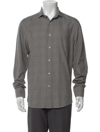 Ralph Lauren Purple Label Plaid Print Long Sleeve Shirt