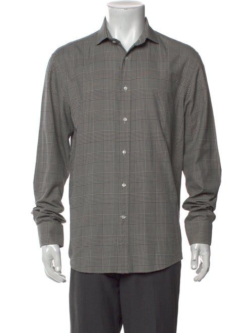 Ralph Lauren Purple Label Plaid Print Long Sleeve Shirt