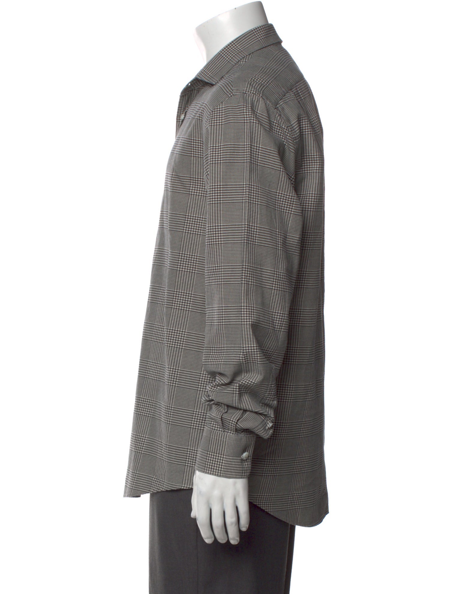 Ralph Lauren Purple Label Plaid Print Long Sleeve Shirt