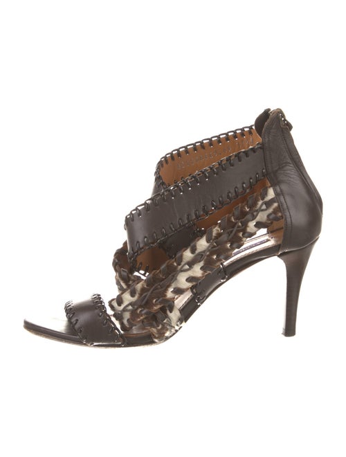 Ralph Lauren Purple Label Leather Animal Print Gladiator Sandals