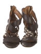 Ralph Lauren Purple Label Leather Animal Print Gladiator Sandals