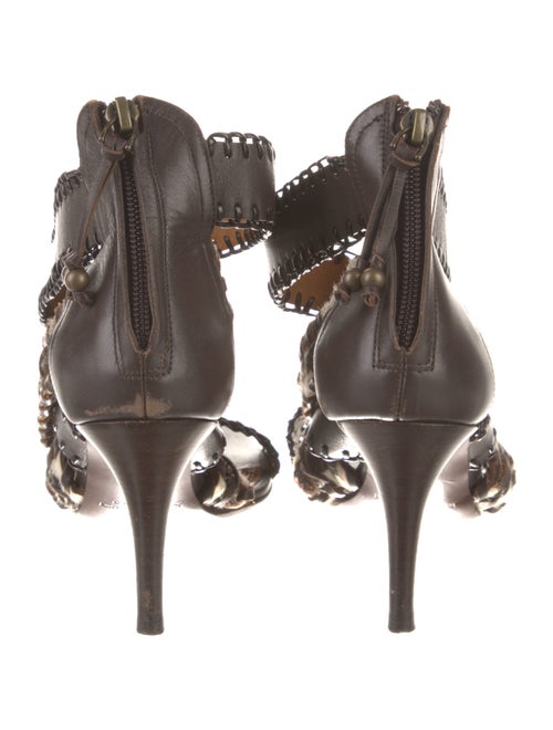 Ralph Lauren Purple Label Leather Animal Print Gladiator Sandals