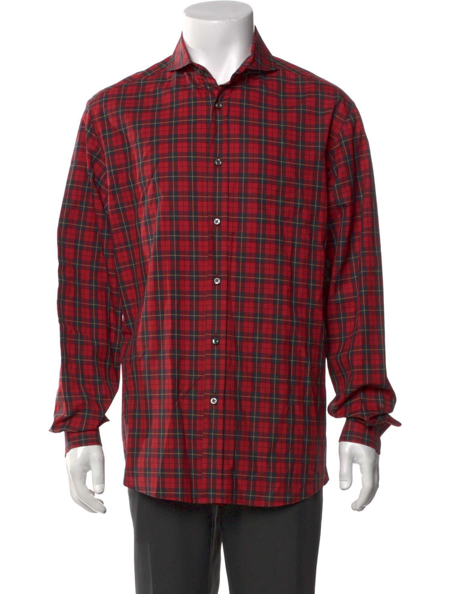 Ralph Lauren Purple Label Plaid Print Long Sleeve Shirt