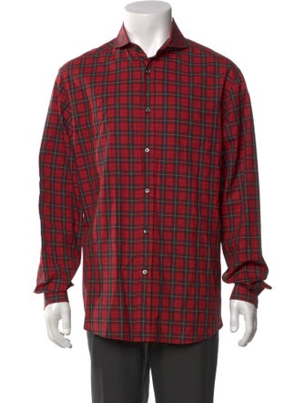Ralph Lauren Purple Label Plaid Print Long Sleeve Shirt
