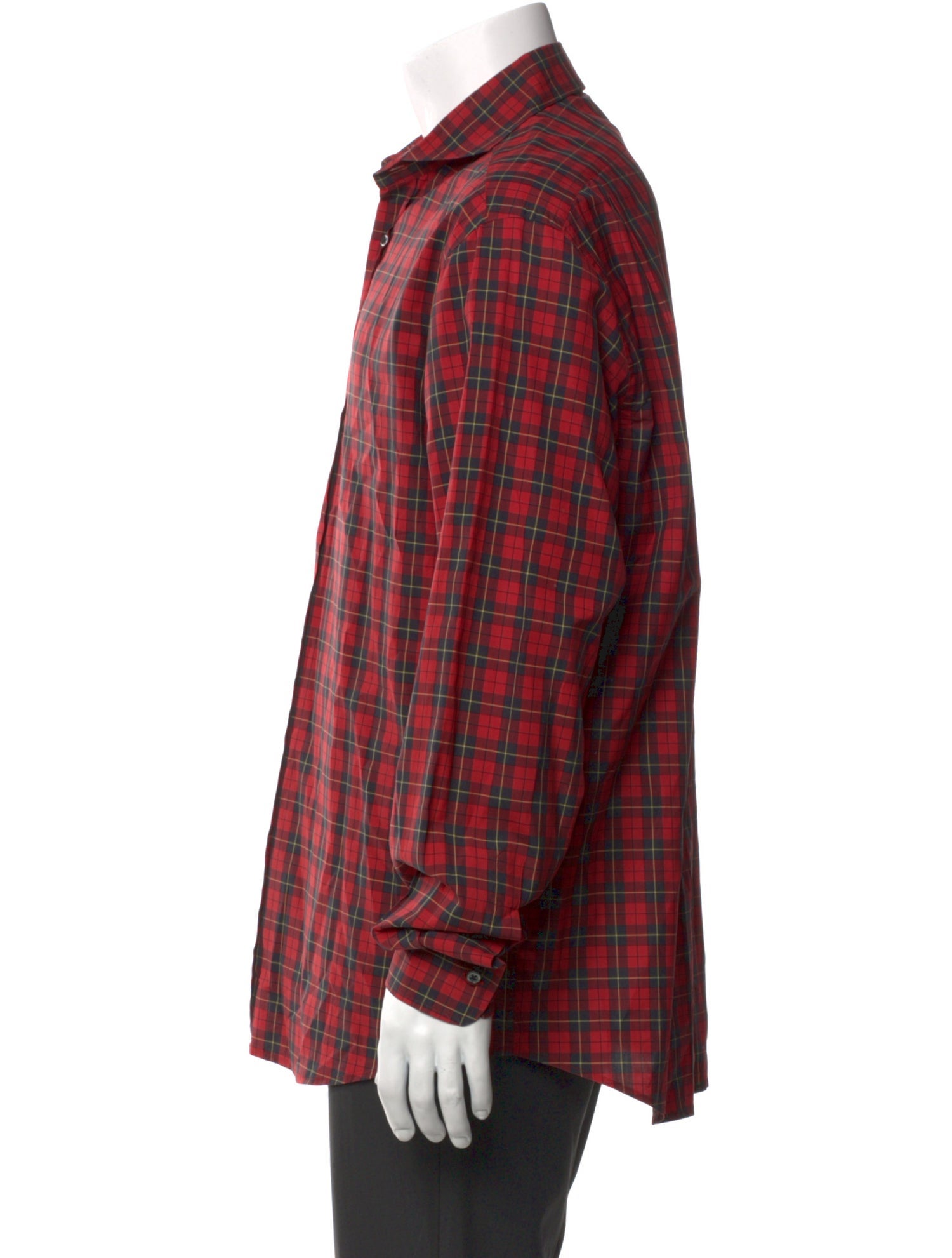 Ralph Lauren Purple Label Plaid Print Long Sleeve Shirt