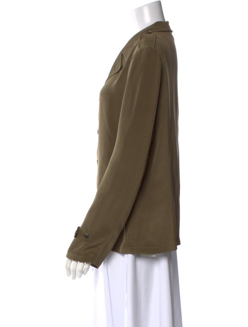 Ralph Lauren Purple Label Silk Long Sleeve Button-Up Top